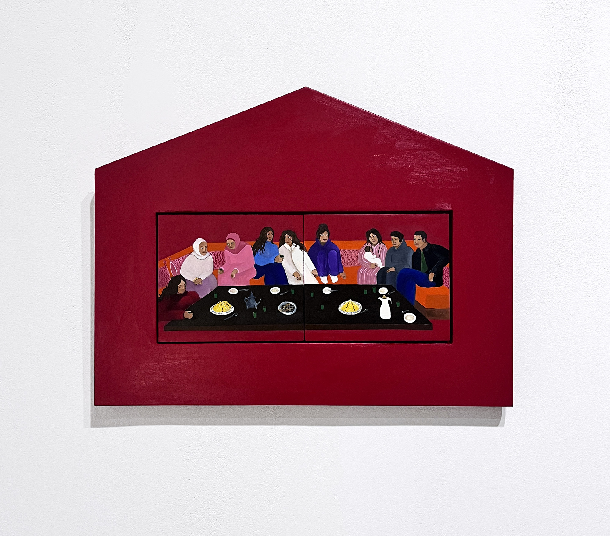 Camille Soualem, Le foyer, 2025, oil on wood